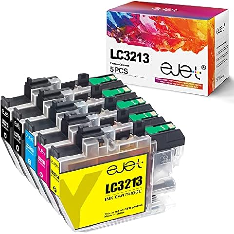ejet LC3213 Ink Cartridges Replacement for Brother LC-3213 LC-3211 for MFC-J491DW MFC-J497DW DCP-J572DW DCP-J772DW DCP-J774DW MFC-J890DW MFC-J895DW (Black Cyan Magenta Yellow, 5-Pack) Cover