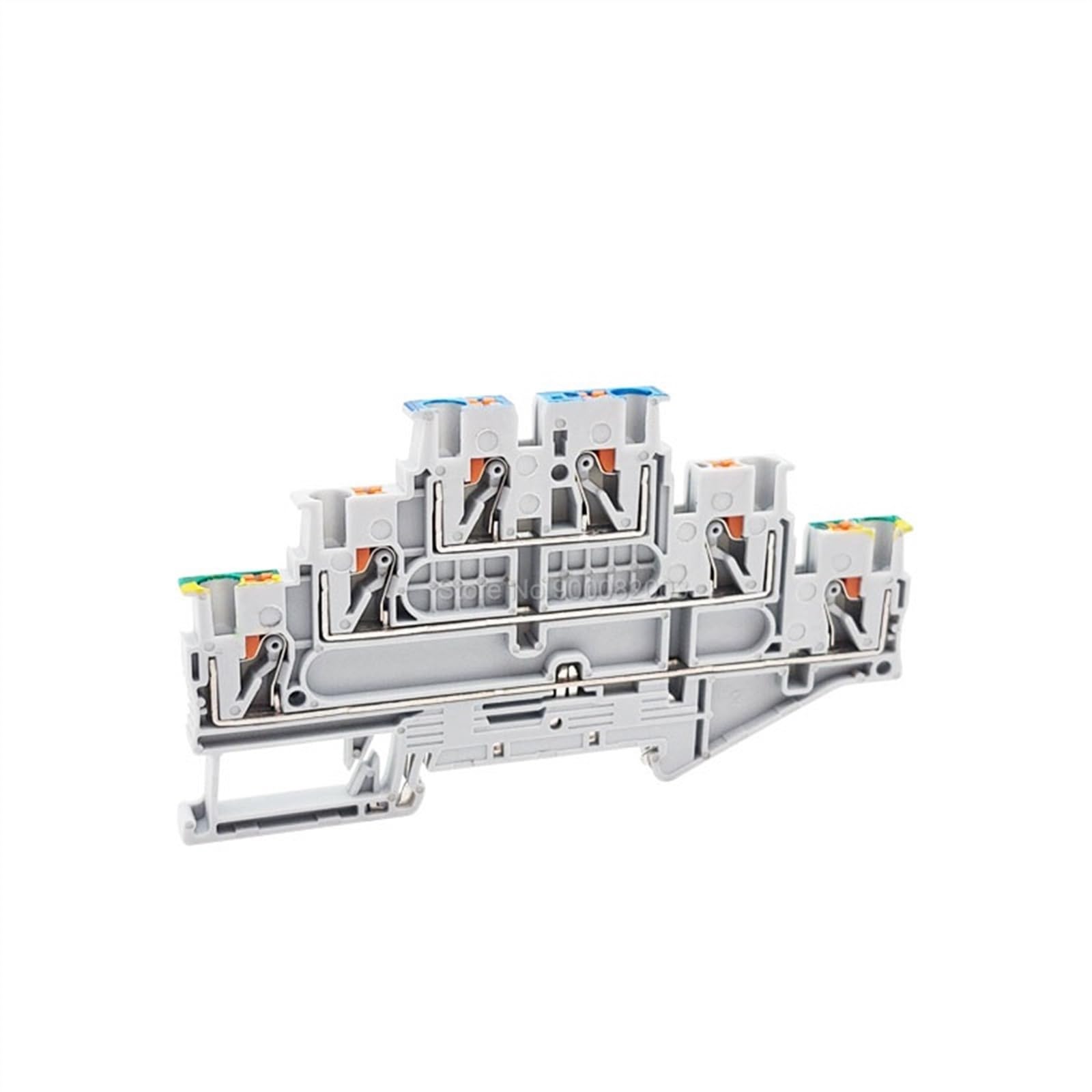 PT2.5-PE/L/N 3 niveles Bloque de terminales de carril Din tierra Modular Push-in 2,5mm cable de conexión a tierra conector eléctrico PT2.5-3L-PE (Color : PT2.5-PE-L-N, Size : 10 Pcs)