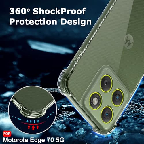 Image of TheGiftKart Crystal Clear Back Cover Case for Motorola Moto Edge 70 5G | Shockproof Soft TPU Case | Cushioned Edges for Ultimate Protection Back Cover Case (TPU, Transparent)