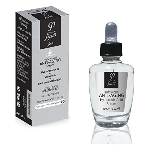 Hyaluronic Acid Anti Aging Vitamin C Face Serum Natural Moisturiser with Organic Beeswax for Maximum Skin Cells Penetration - 30ml - For Face & Neck - Best Treatment for Acne Scars, Fine Lines, Wrinkles, Dark Circles and Eye Bags 30ml Cover