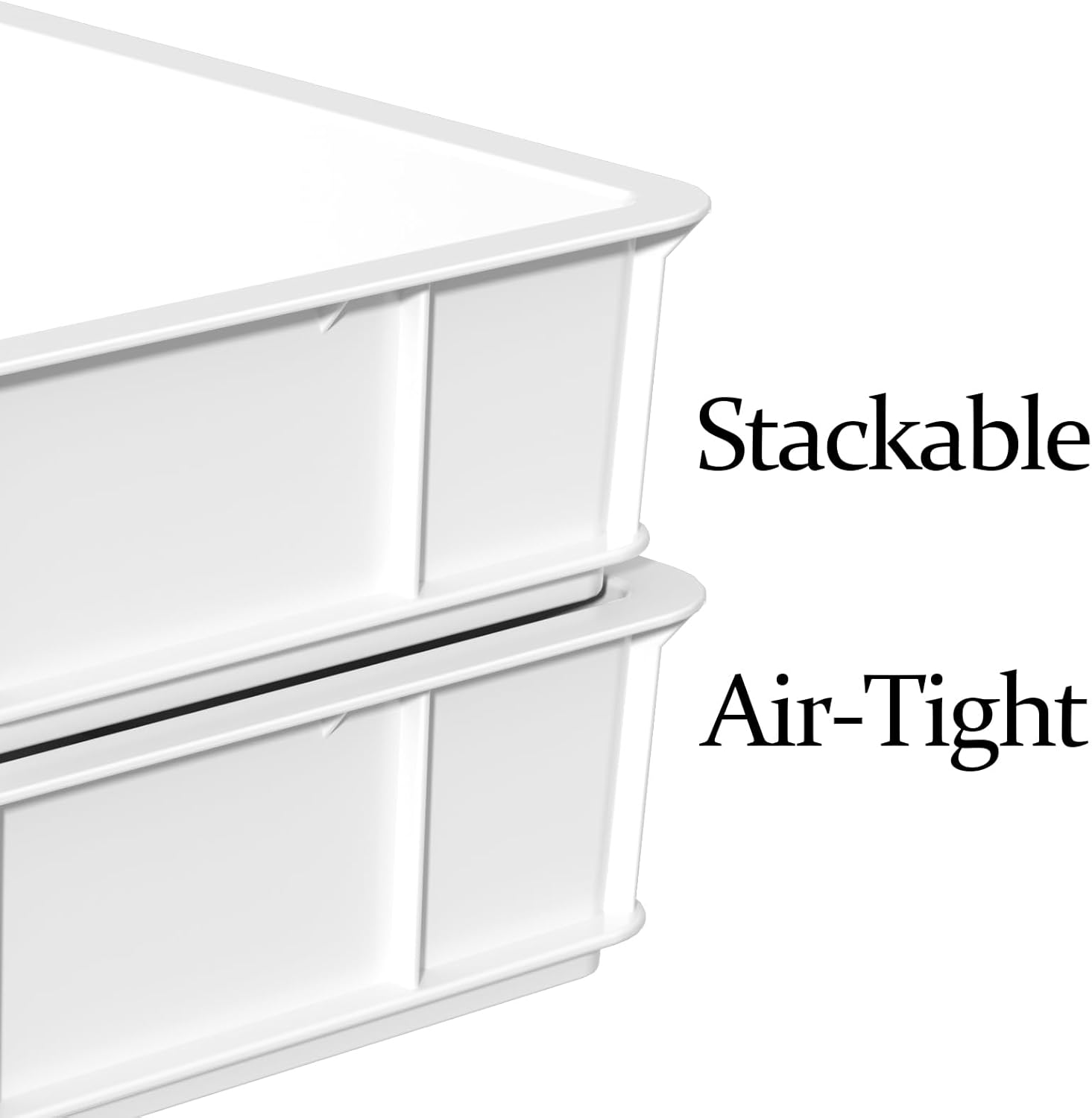 Dough Proofing Box, Commercial Stackable Pizza Proofing Dough Trays (23.75 x 16.25 x 3.8 Inches), White, 4 Pack