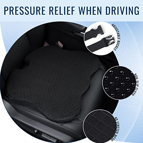Cotaza Memory Foam Car Seat Cushion For Driving, Vehicle Truck Seat Cushion For Driving, Adult Booster Seat For Car Trunk, For Sciatica Tailbone Pain Relief, Wedge Pillow For Car Driver Seat #TOP1