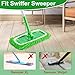 Yunzt 6Pcs Reusable Microfiber Mop Pads Compatible with Swiffer Sweeper Mop, Replacement Dry & Wet Mopping Cloths for Hardwood/Stone Floor Cleaning-Green