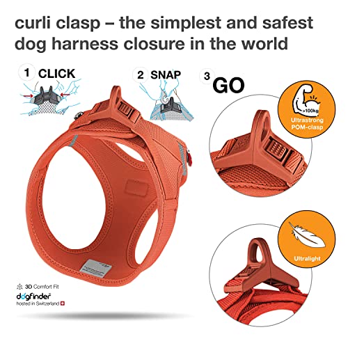 Vest Harness curli Clasp Air-Mesh Sun Orange M, Orange (Sun Orange) - Image 3
