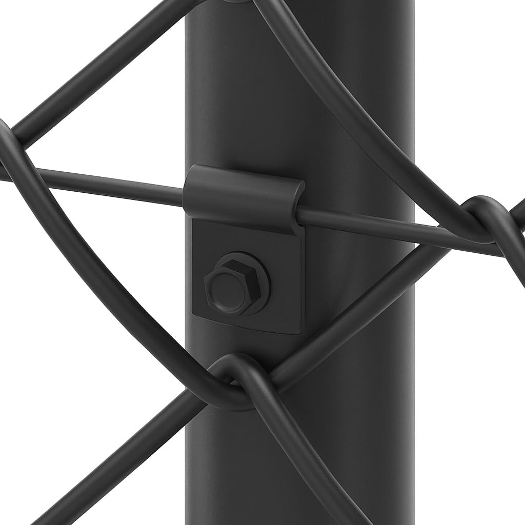 Aqbau® 15 x Double Rod Fence Fastener Set with Self Tapping Screws Fence Fixing Clamp Support for Tension Wire or Fence (Brown Ral 8017)