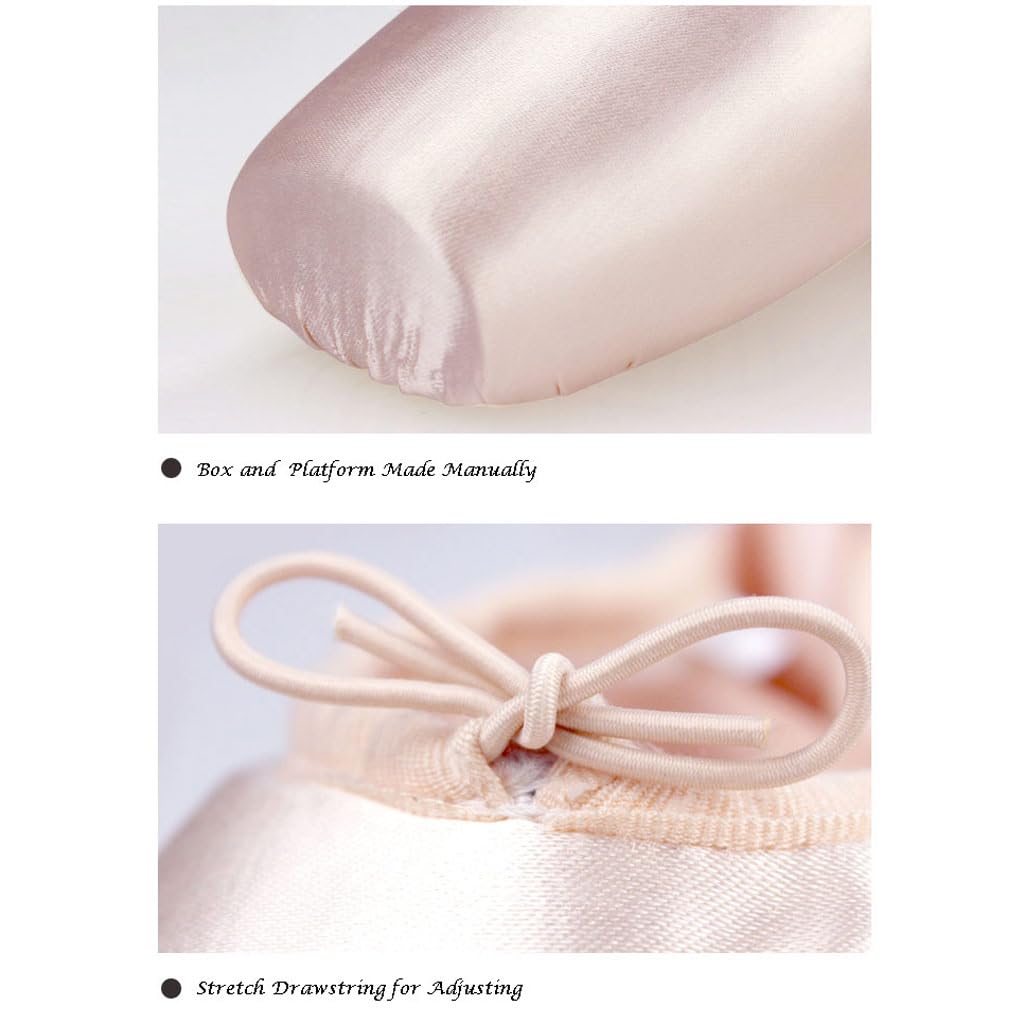 Geteilte Ledersohle Rote Ballett-Spitzenschuhe, Satin-Ballerina-Ballettschuhe für Mädchen und Frauen, Ballett-Tanzkleidung, Übungsstunde, Aufführung Flexibilität