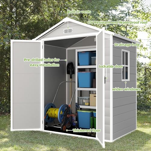 Yofe YOFE-NRS Resin Shed 6X4.4Ft,Outdoor Storage Shed thumb #1