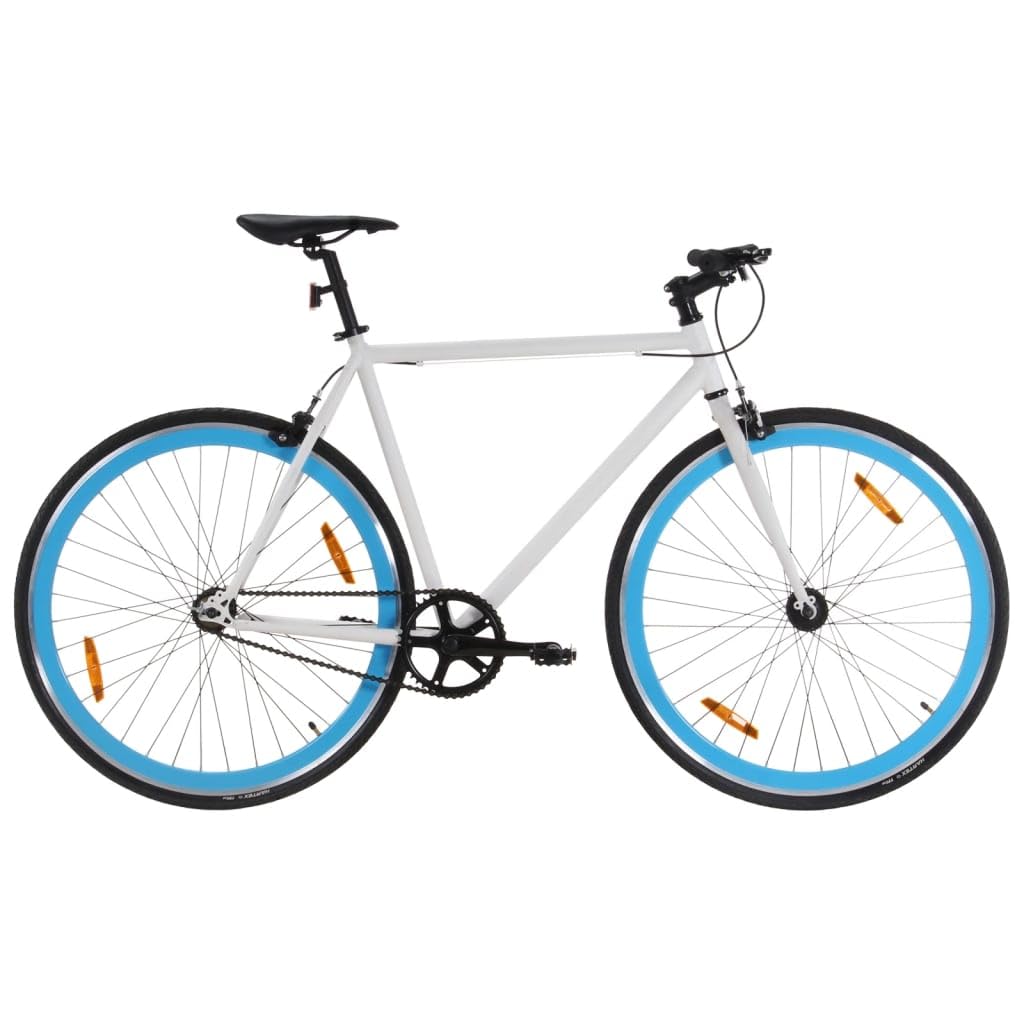 Bicicletta a scatto fisso bianco e blu 700c 55 cm biciclette