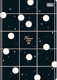 Planner 2026 MENSAL West Village, 17,8 x 25,4 cm, Grampeado, 20 FOLHAS, Poá branco