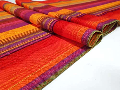 Vintage Striped Table Runner | Retro Orange, Yellow, Purple Striped Geometric Print Home Decor Table Linens, Dining Room, Kitchen Linens (16 X 71) #TOP3