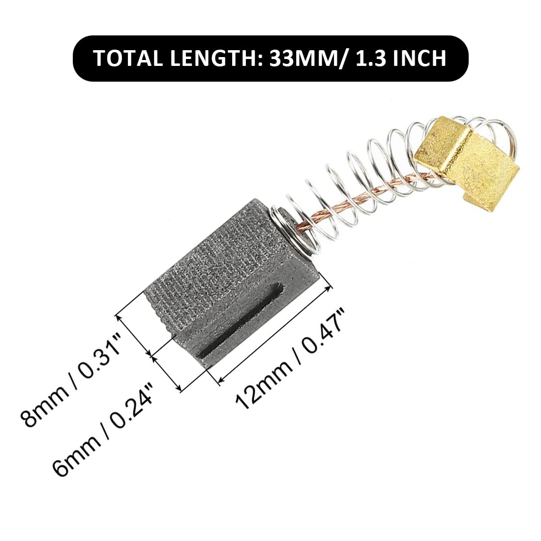 Spazzole di Carbone per Utensili Elettrici, per Riparazione, Sostituzione Parte, per Generico Motore Elettrico, carboncini Motore Elettrico, spazzole per Trapano (6 * 9 * 12mm)