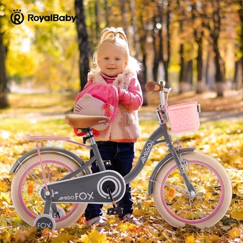 Image of Royalbaby Princess Girls Kids Bike 12 14 16 18 20 Inch Children Bicycle with Basket for Age 3-12 Years