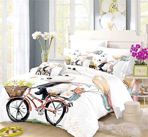 NYLIN Fundas Nórdicas Panda Juego De Ropa De Cama De Nube Escalera Azul Rosa Colorido Colcha...