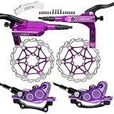 JFOYH 4-Piston MTB Hydraulic Brake Set with 160mm Floating Disc Rotors, Front and Rear Hydraulic Dis