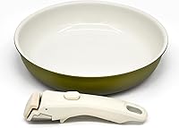 Vista 7 de Sartén de acero inoxidable de 3 capas, con revestimiento de cerámica de titanio, mango desmontable, apto para lavavajillas e inducción y horno