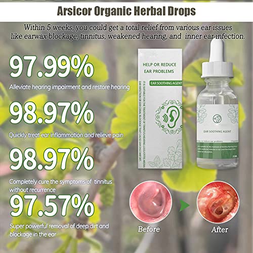 Ysgbysg Arsicor Organic Herbal Drops, Tinnitus Relief-Arsicor Organic Herbal Drops, Arsicor Ear Soothing Agent, 20Ml Organic Herbal Drops For Tinnitus Improve Listening, Educes Ear Noise (3Bottle) #TOP5