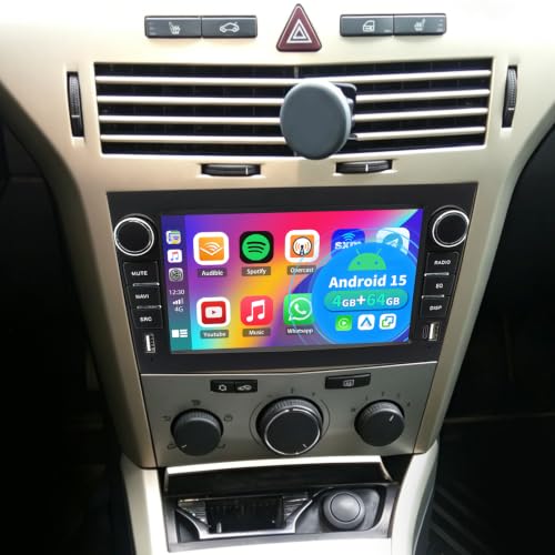 4+64G Android 15 Auto Radio Coche con CarPlay Android Auto para Opel Astra 2004 2009, Pantalla táctil de 7 Pulgadas Autoradio Estéreo Reproductor con navegación GPS SWC FM RDS Mirror Link Bluetooth
