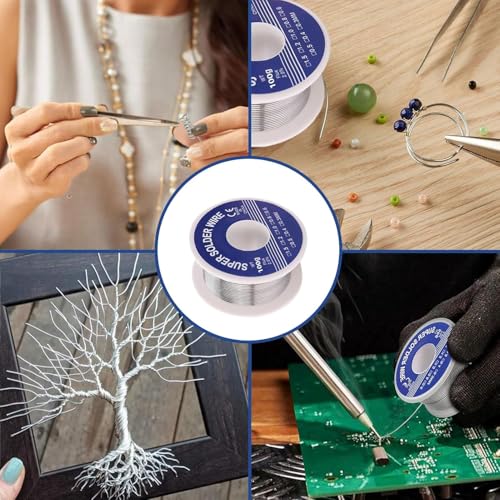 Image of Soldering Wire 0.8mm, 63-37 Tin Lead Rosin Core Solder Wire, 50g Electrical Solder for Repair and DIY of Electronic Electric Electrical Soldering Components