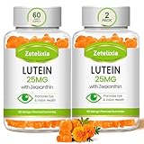 Zetelixia Lutein Gummies 25mg - Eye Vitamins Lutein & Zeaxanthin Eye Health Supplements for Adults,Sugar Free Eye Health Gummies Supplement - Support Vision,Macular,Blue Light Filtering (120 Count)