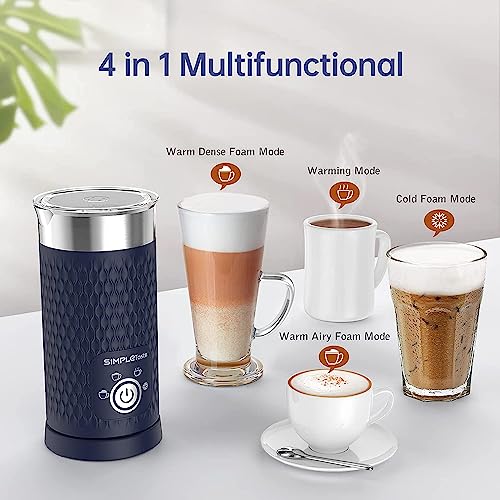 SIMPLETaste Milchaufschäumer, 4-in-1 Elektrischer Milchdampfgarer, Automatischer Heiß- und...
