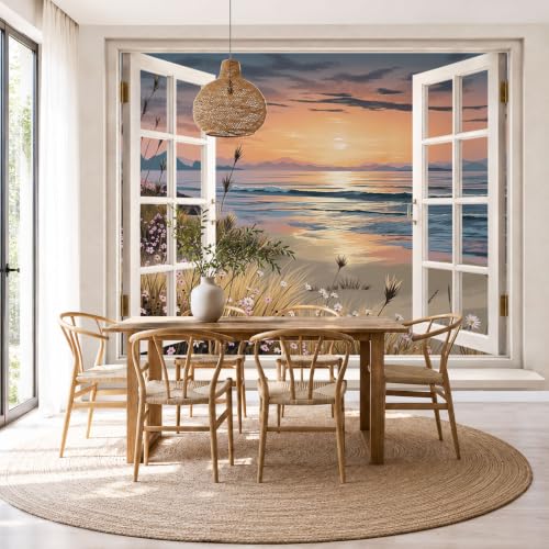 Poster décoration murale plage tropicale coucher de soleil design chic - 2