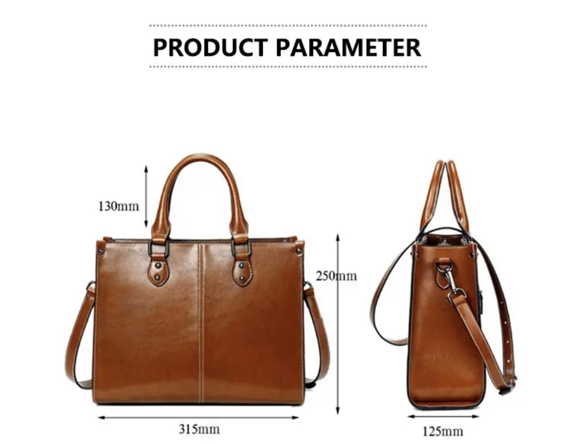 Bolsos de piel auténtica para mujer, bolso de hombro, bolso cruzado, para el trabajo, escuela, negocios, viajes, regalos para mujeres, gran capacidad, con cremallera, correas ajustables y