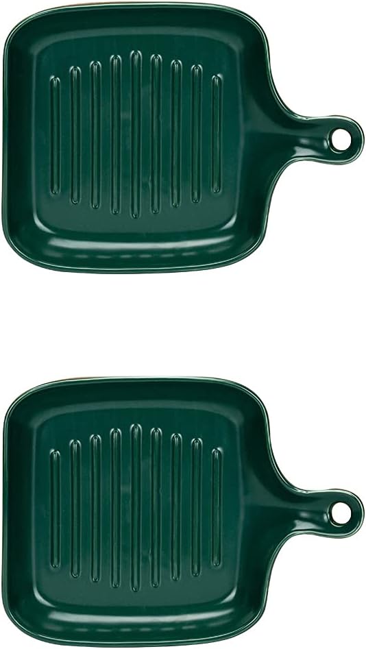MIFANI ベーキングオーブンディッシュ 耐熱皿 スモールセラミックベーキングディッシュ スクエアラザニアパン シングルハンドル付