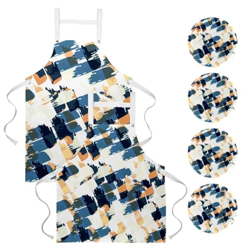 Tablier de serveuse pour cuisine et restaurant lot de 2 avec 4 broches