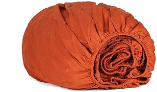 Himeya Comfort Percale Noise Clay - Sábana Bajera Ajustable (200 Hilos), Color Rojo