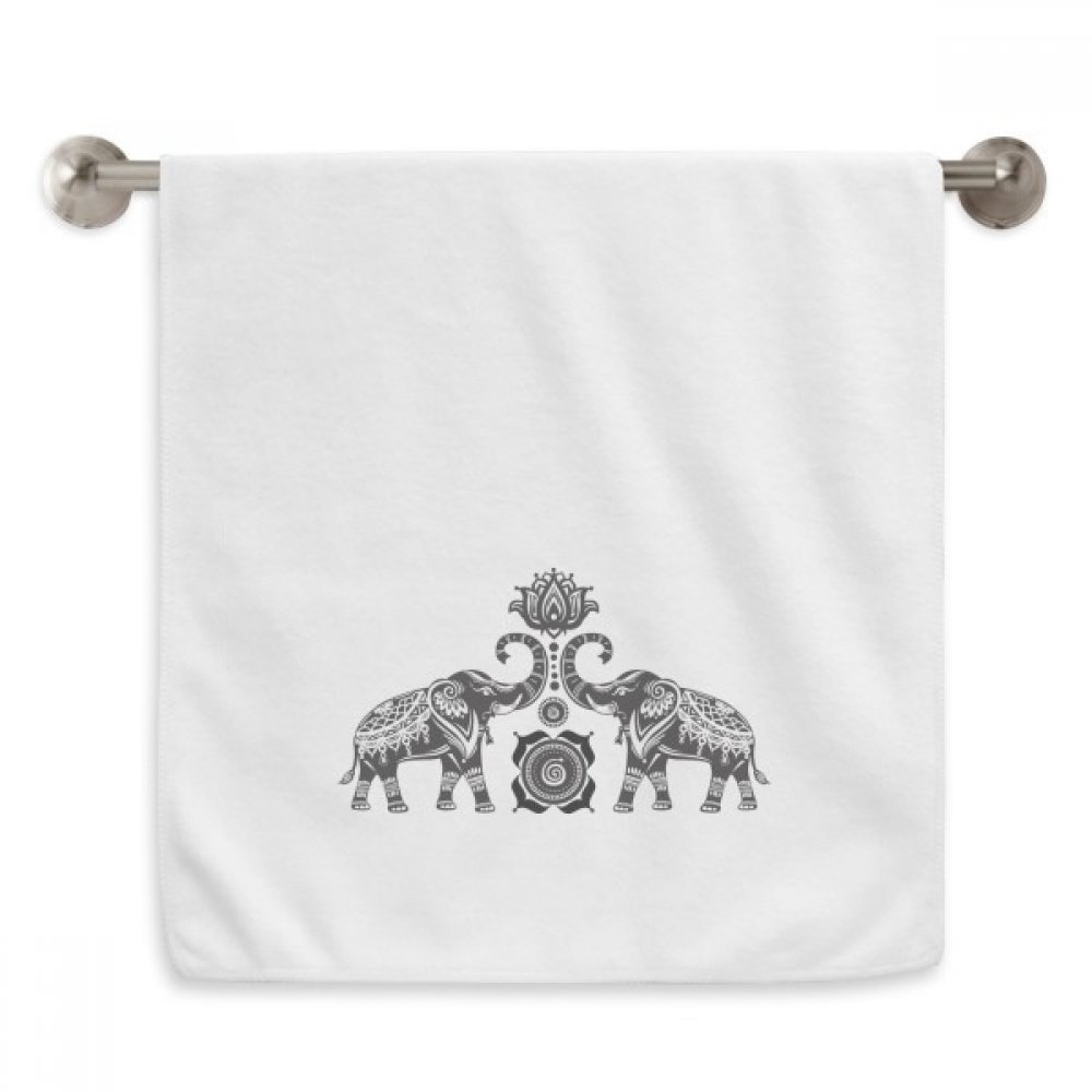 Serviette Éléphant anti-irritation en coton blanc 33x74 cm pour en finir avec le linge de bain rêche