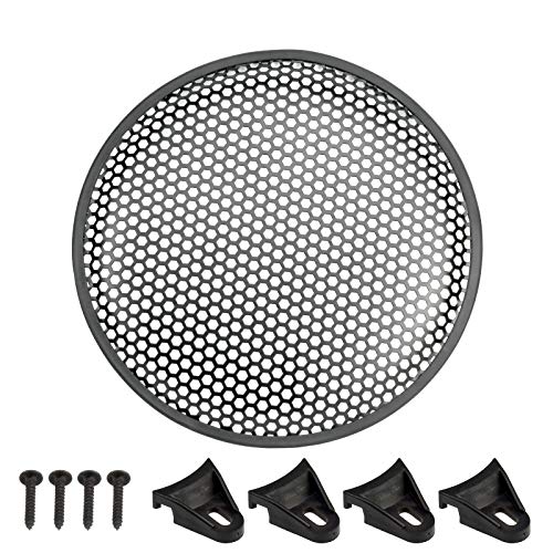 Lautsprechergitter 10" 25cm, Waben-Muster, Sechsecklochung + Befestigungsset