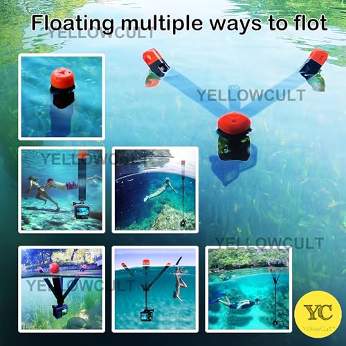 Image of YellowCult 4-in-1 Floating Selfie Stick for GoPro Hero 13 /12 /11 /10 /9 /8 /7 /6 /5 /4 /3, Max, AKASO, Insta360, Fusion, Session, DJI OSMO- Floating Handle,Extendable Monopod,Hand Grip,Tripod Stand