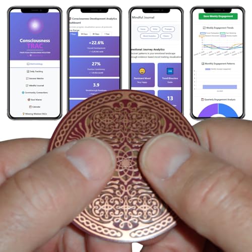 Powerforms Soul Activator - Consciousness Tracking Starter Tool with Free App - Pocket Energy Device for Daily Balance & Emotional Wellness - Sacred Geometry Copper Antenna 2.25