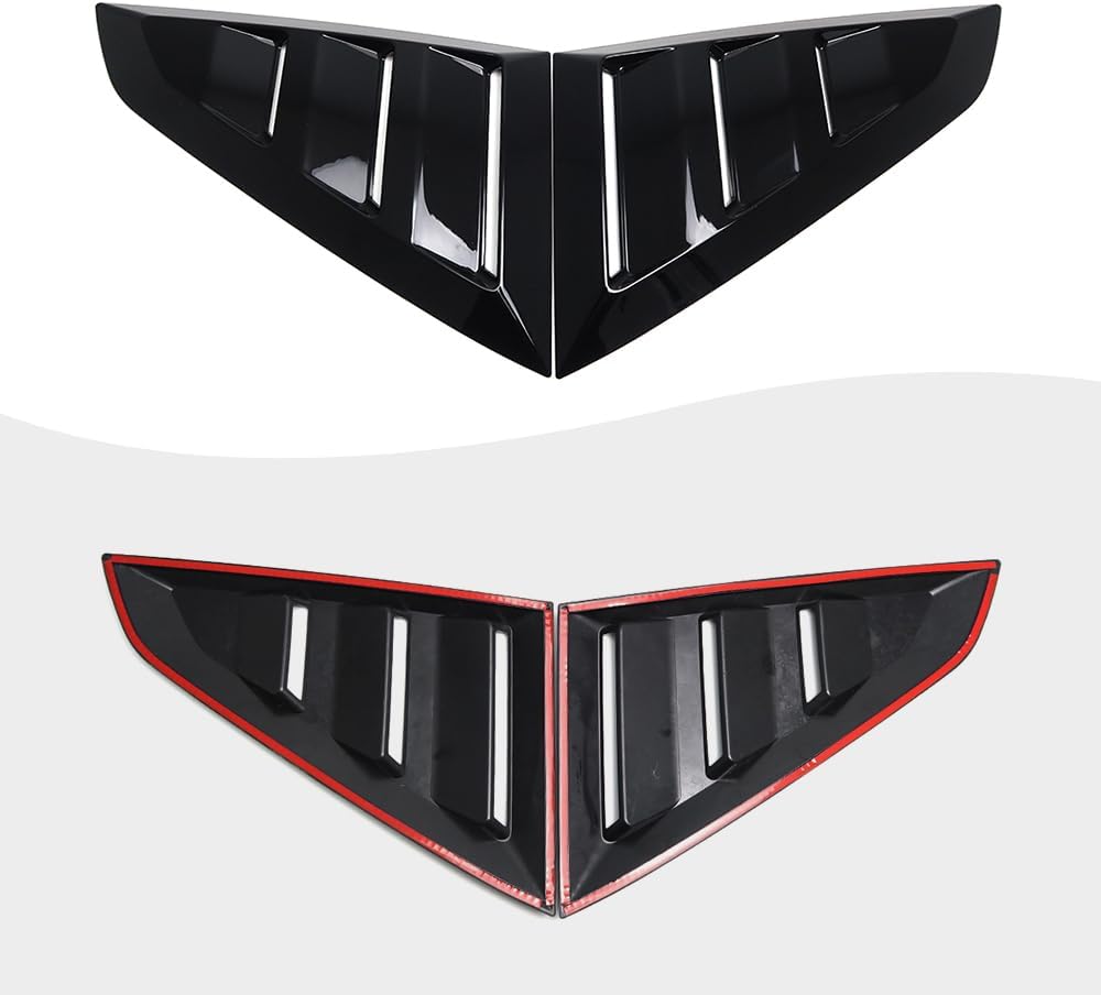 Jogon Rear Window Shutters Blinds Cover Trim for Ford Mustang S650 Coupe GT Dark Horse Ecoboost 2024 New C Pillar Window Louvers (Style B)