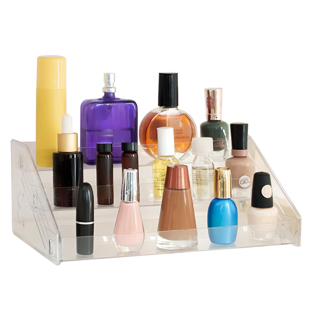Cleo Health & Beauty Tiered Perfume Organizer Stand – Elegant Perfume Holder for Dresser or Vanity – Fragrance Storage Display Tray for Perfume, Lotion, and Beauty Essentials