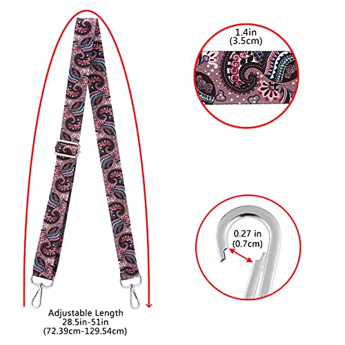 Image of Silvery Buckles Wide Shoulder Strap Adjustable Replacement Belt Crossbody Canvas Bag Handbag