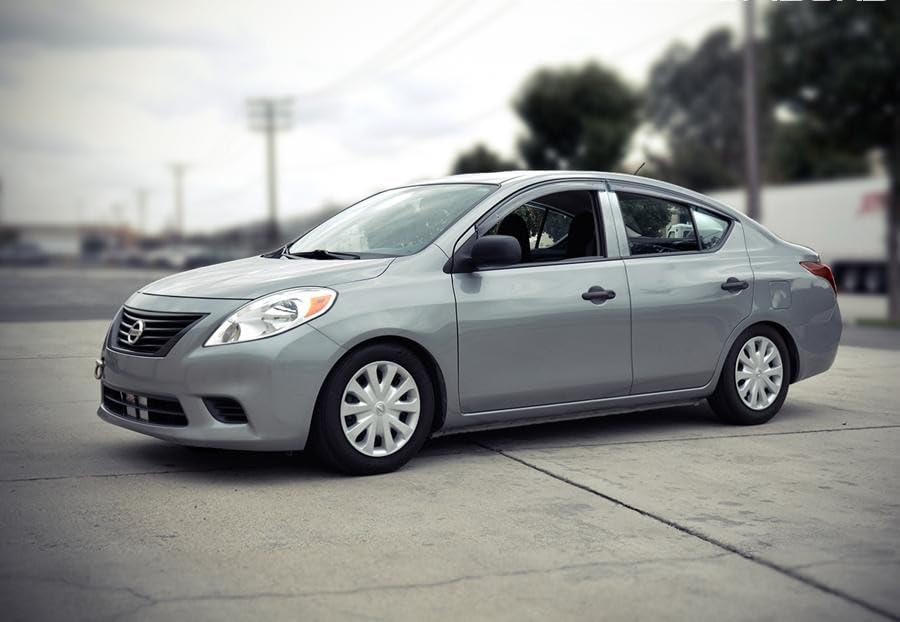 WellVisors Window Visors Wind Deflectors Compatible with Nissan 2012-2019 Versa Sedan with Black Trim Rain Guards 3-847NS007