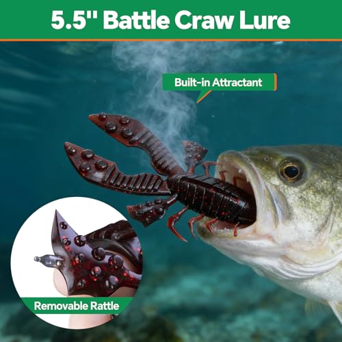 Image of Clearance Bionics-Designed Durable Soft Plastic Fishing Lures Kit with Bonus Accessories, 3 /4 /5 /6 Inch, 9-Type Lifelike Swimbaits in One Gear Set Included Tackle Box for Bass