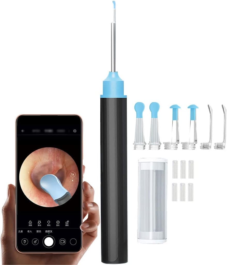 Ear Cleaner Tool with Camera Professional Wireless Illuminated Otoscope, 600W Pixel HD Camera, 3.5mm Lens Ultra-fine Ear Wax Removal Tool, for Animals, People
