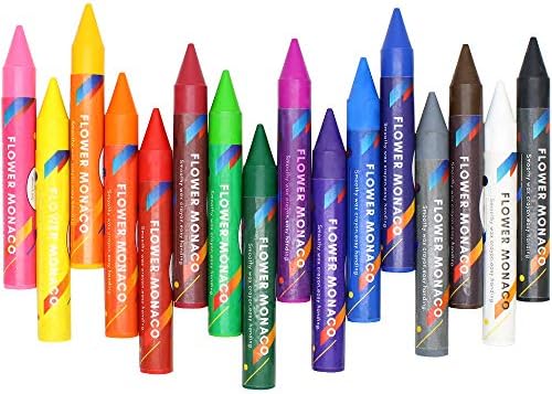 Jumbo Crayons for Toddlers, Large Non Toxic Crayons for Baby, Safe for Kids and Children, Pack of 16 Flower Monaco