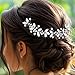 HEREAD Crystal Bride Wedding Hair Pins Silver Rhinestone Hair Piece Hair Accessories for Women and Girls (Pack of 2) (Silver)