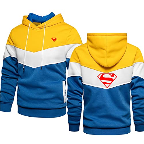 USAFBL Sudadera con Capucha para Hombres para Superman Split Sports Wear Saltador Sudadera con...