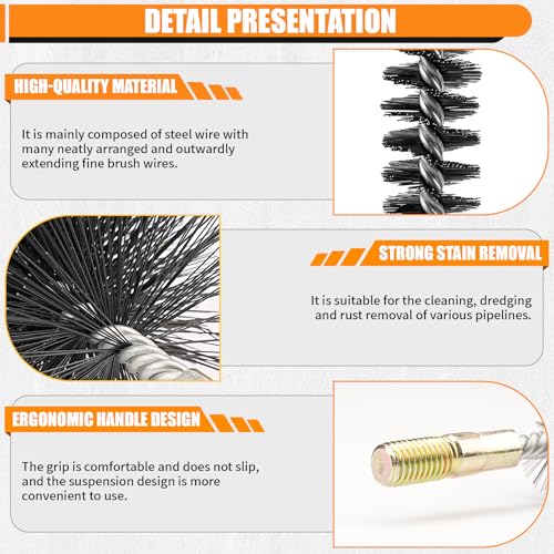 Image of 1Pc 18mm Round Tube Cylinder Bores Cleaning Wire Brush Stainless Steel