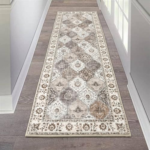 Hebe Rugs Hebe Hallway Runner Rug 2'X6' Washable Vintage Distressed Area Rugs Non Slip Laundry Rug Runner Boho Floor Carpet Runners For Hallways Entryway Laundry Room Kitchen Bathroom cover
