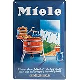Nostalgic-Art Retro Blechschild, Miele – Waschbottich – Geschenk-Idee für Nostalgie-Fans, aus Metall, Vintage-Design zur Dekoration, 20 x 30 cm