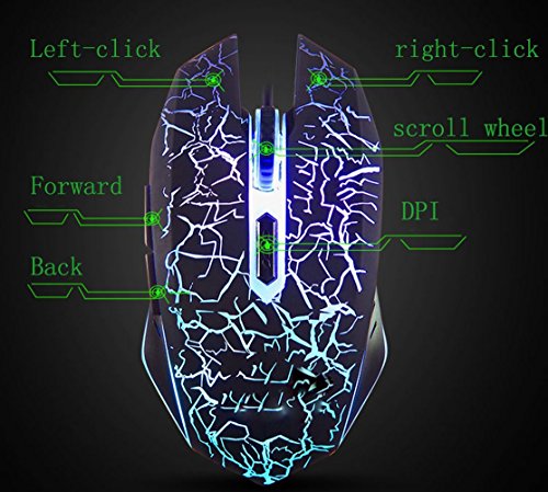 Gaming Mouse,Wired Mouse,Ergonomic Led Mouse,Cool Mouse For Laptop Pc Computer Gamer (Type1-Black) #TOP6