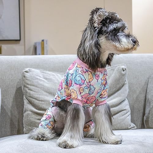 Image of CuteBone Soft & Stretchy Dog Pajamas - Cozy Pet Jammies Breathable Jumpsuit for Small Dogs - All-Season Comfy Outfit Easy-On Pullover Design - Keeps Pets Warm & Comfortable P278S