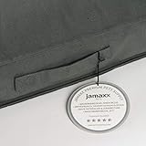 JAMAXX Premium Hundekissen - Orthopädisch Memory Schaumstoff-Flocken, Waschbar Abnehmbarer Bezug Wasserabweisend - Hundebett mit Canvas Stoffbezug PDB1007 (S) 65x50 grau