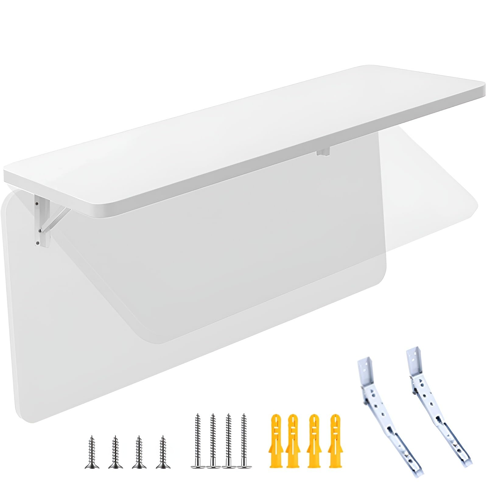 GJZQDKX Wall Mounted Folding Table - Modern Design for Dining, Kitchen & Study - Space-Saving, Versatile Utility Table (50x20cm) - Perfect for Laundry & Dinner Use
