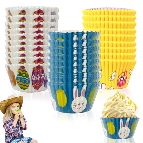Capsulas Cupcakes ，Muffin World，Moldes Magdalenas Papel - Pack de 300 Adornos para Magdalenas de Pascua con Tamaños Perfectos y Diseños Coloridos